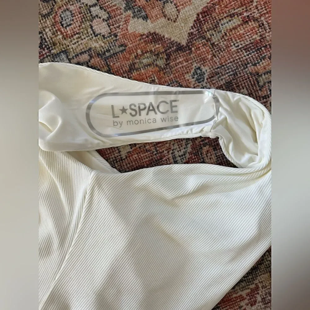 L Space Phoebe White One Shoulder One Piece Bathing Suit
